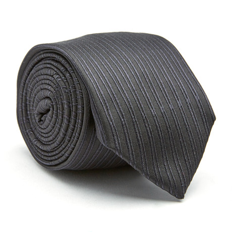 Kissing Stripes Tie // Black + Grey