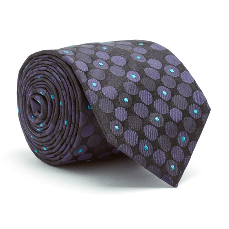 Retro Circle + Dots Tie // Purple + Teal