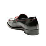 Leather Tassel Moccasin // Black + Red (Euro: 42)