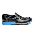 Thick Sole Penny Loafer // Black + Blue (Euro: 42)