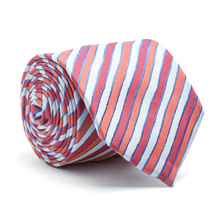 Painted Stripes Tie // Red + Pink