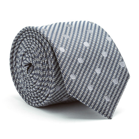 Pinwheel Dots Tie // Black + Blue