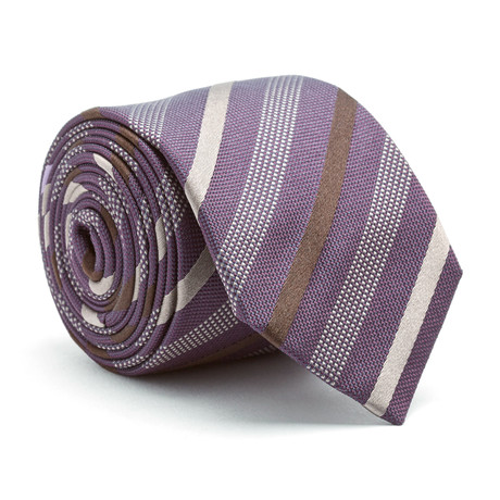 Stripes + Squares Tie // Purple + Grey