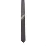 Racing Stripe Tie // Black + Grey