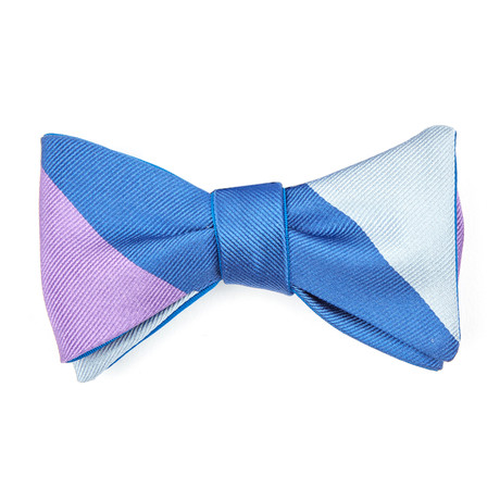 Right Angle Color Block Bow Tie // Blue + Purple