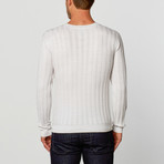 Cashmere Blend Cable Crew // Sky (L)