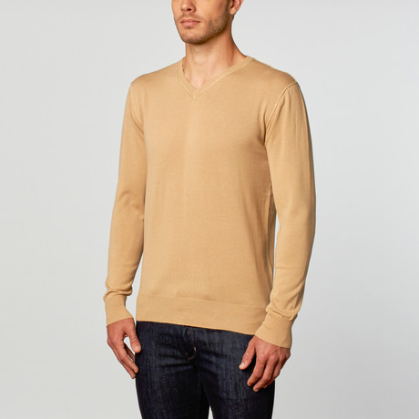 Loft 604 // V-Neck Pullover Sweater // Brown (S)