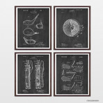 Golf Patent Collection // 4 Print Set // Chalkboard (8"W x 10"H)
