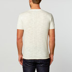 Loft 604 // Linen Blend Short Sleeve Crew + Contrast Pocket // White (M)