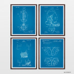 Football Patent Collection // 4 Print Set // Blueprint (8" W x 10" H)