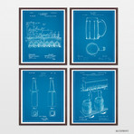 Beer Patent Collection // 4 Print Set // Blueprint (8"W x 10"H)