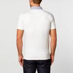Cashmere Blend Woven Collar Polo // White (S)