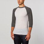 Burnout Crew Neck Raglan // White + Black Heather (L)