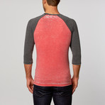 Burnout Crew Neck Raglan // Red Heather + Black Heather (XL)