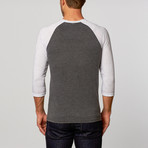 Burnout Crew Neck Raglan // Black Heather + White (L)