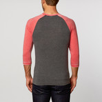 Burnout Crew Neck Raglan // Black Heather + Red Heather (XL)