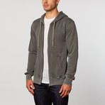 Burnout Fleece Zip Hoodie // Charcoal (XL)