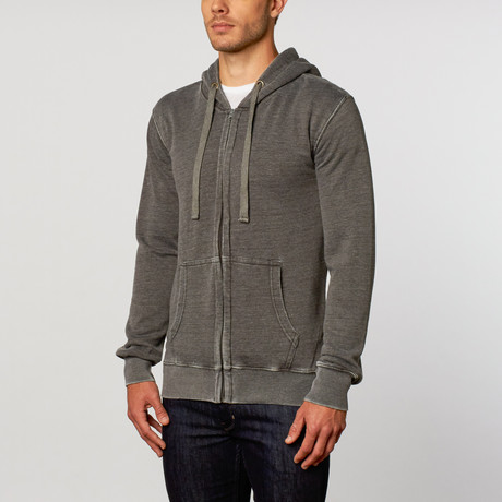 Burnout Fleece Zip Hoodie // Charcoal (S)