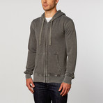 Burnout Fleece Zip Hoodie // Charcoal (L)