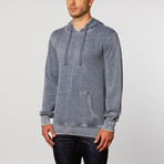 Burnout Fleece Pullover Hoodie // Navy (S)