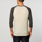 Triblend Crew Neck Raglan // White Heather + Onyx Heather (M)