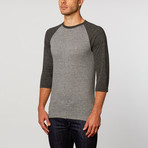 Triblend Crew Neck Raglan // Grey Heather + Onyx Heather (XL)