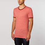 Triblend Ringer Tee // Chili Red Heather + Red Heather (M)