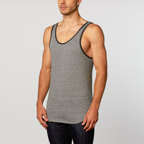 Triblend Ringer Tank // Grey Heather + Onyx Heather (S)