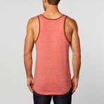 Triblend Ringer Tank // Chili Red Heather + Red Heather (M)