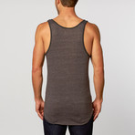 Triblend Ringer Tank // Charcoal Heather + Onyx Heather (XL)