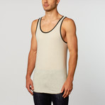 Triblend Ringer Tank // White Heather + Onyx Heather (M)