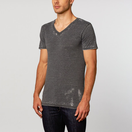 Jack Of All Trades // Burnout V-Neck Tee // Black Heather (S)