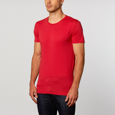 Crew Double Dye Tee // Chili Pepper Red (S)