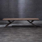 Chana Bench + X Shape Metal Legs // Grey