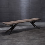 Chana Bench + X Shape Metal Legs // Grey