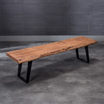 Olive Bench + Metal Legs (Light Brown)