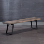 Olive Bench + Metal Legs (Light Brown)