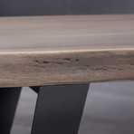 Olive Bench + Metal Legs (Light Brown)