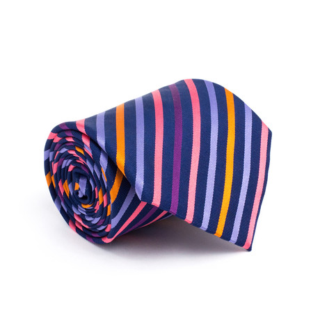 Vintage Hermes Tie // Blue + Purple + Pink Stripe