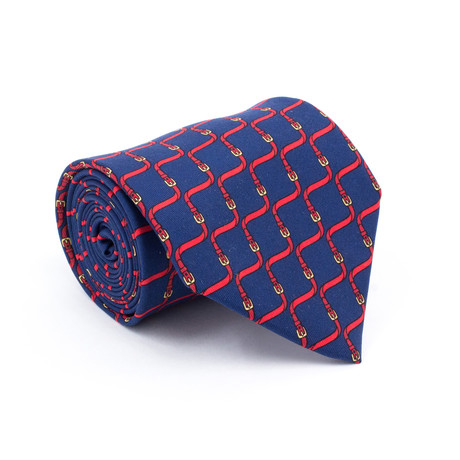 Vintage Hermes Tie // Belt Buckles Diagonal