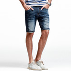 Distress Jean Short // Blue (29)