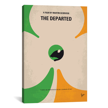 The Departed Minimal Movie Poster (18"W x 26"H x 0.75"D)