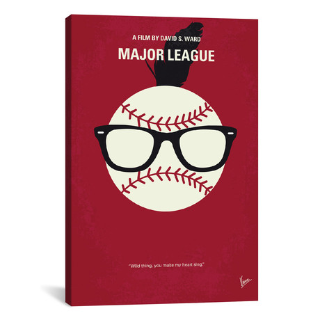 Major League Minimal Movie Poster (18"W x 26"H x 0.75"D)