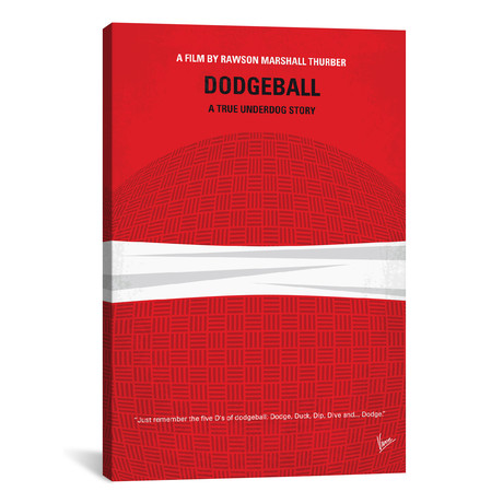 Dodgeball Minimal Movie Poster (18"W x 26"H x 0.75"D)