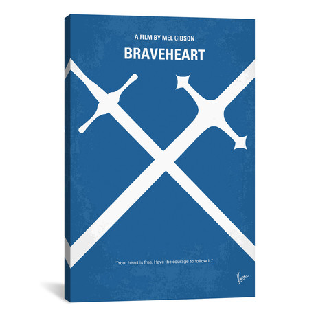 Braveheart Minimal Movie Poster (18"W x 26"H x 0.75"D)