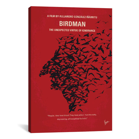 Birdman Minimal Movie Poster (18"W x 26"H x 0.75"D)