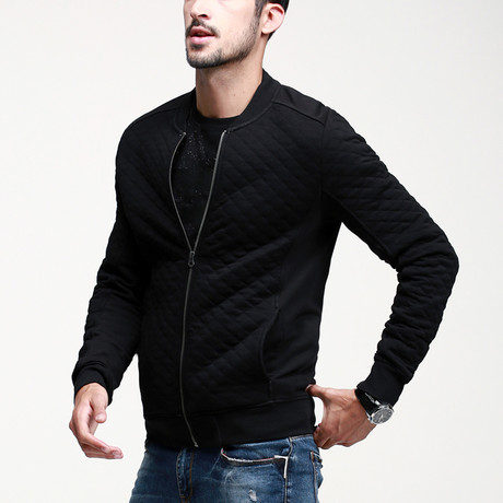 Quilted Bomber // Black (S)