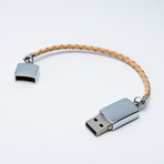 Single Leather USB Bracelet // Beige (XS)