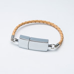 Single Leather USB Bracelet // Beige (XS)