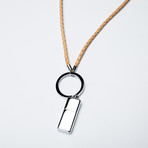 Braided Leather USB Keyring // Beige